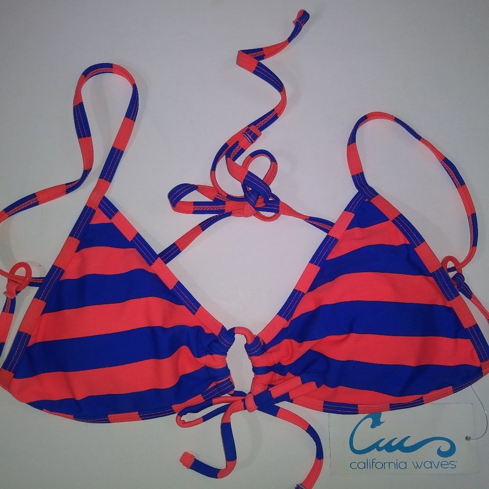 California Waves Triangle Bikini Top Size: M